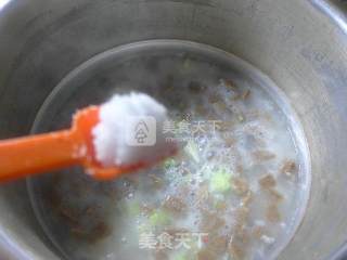 圆白菜牛筋丸大米粥的做法步骤：8