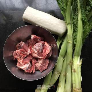 棒菜炖年糕的做法步骤：1
