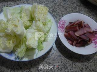 酱肉炒圆白菜的做法步骤：1