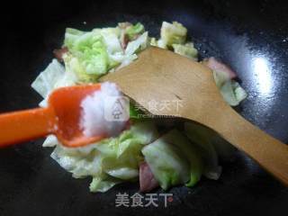 酱肉炒圆白菜的做法步骤：6