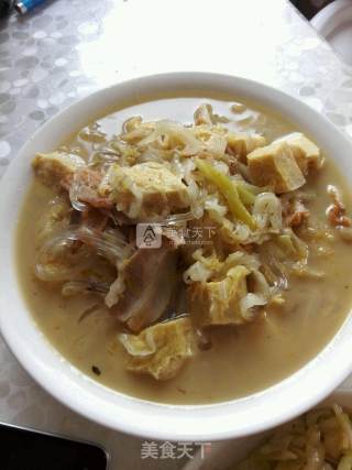酸菜五花肉炖粉条冻豆腐的做法步骤：8