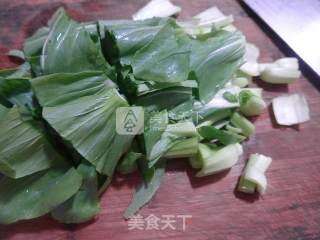 咖喱菜芯波纹面的做法步骤：2
