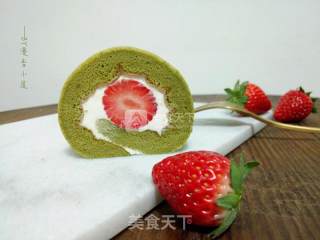 抹茶草莓蛋糕卷的做法步骤：19
