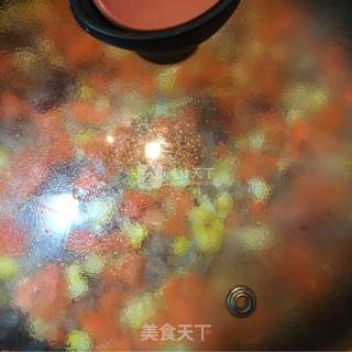 玉米胡萝卜炒肉末的做法步骤：8