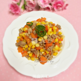 玉米胡萝卜炒肉末的做法步骤：11