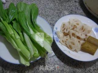 咖喱菜芯莲藕的做法步骤：1
