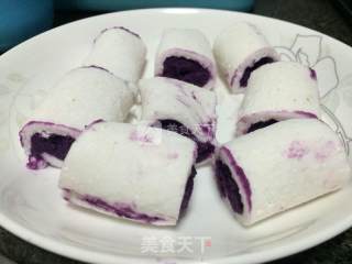 西米紫薯卷的做法步骤：4