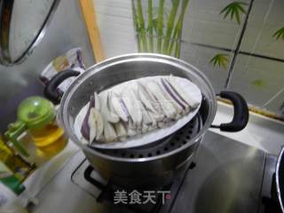 火腿蒸茄子的做法步骤：3