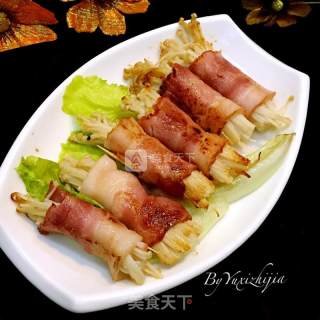 香煎金针菇培根卷的做法步骤：7