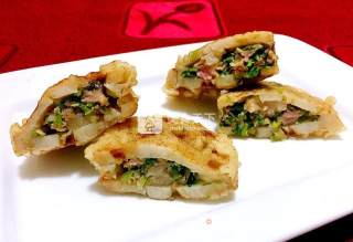鲜肉香菜炸藕盒的做法步骤：26