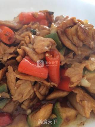 萝卜干炒鸡胸肉的做法步骤：9