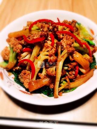 豆豉煸有机花菜的做法步骤：7