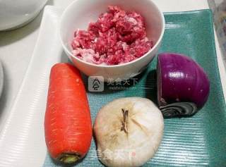 香煎肉饼的做法步骤：1