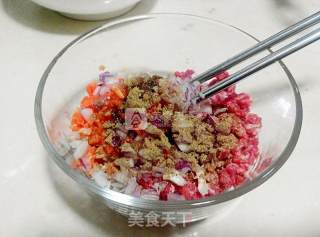 香煎肉饼的做法步骤：2