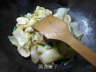 蘑菇炒白菜的做法步骤：9
