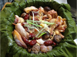 荷叶蒸子鸡的做法步骤：5