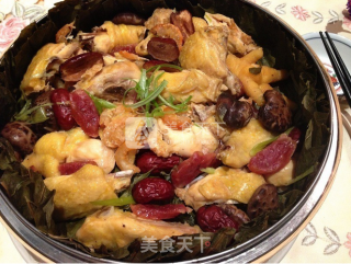 荷叶蒸子鸡的做法步骤：7