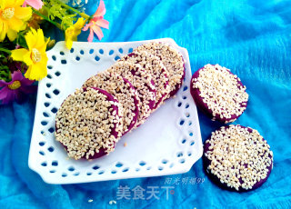 紫薯芝麻饼的做法步骤：16