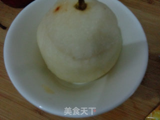 山楂话梅蒸雪梨的做法步骤：7