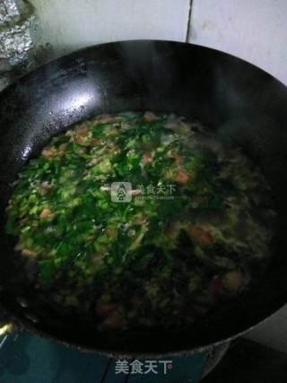 肉丝西红柿菠菜面片汤的做法步骤：6
