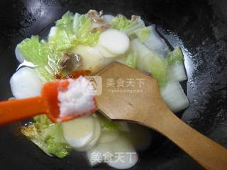 鸡胗白菜煮年糕的做法步骤：7