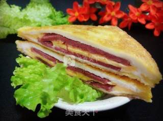 牛肉煎土司的做法步骤：11
