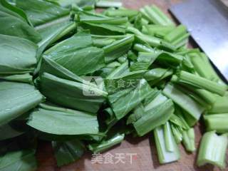 豆腐干炒油菜蕻的做法步骤：3