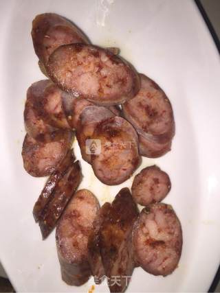 豆豉蒜薹炒腊肠的做法步骤：3