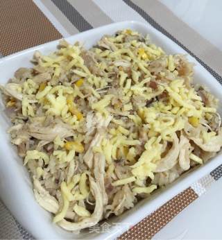 鸡肉口蘑焗饭的做法步骤：2