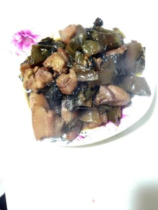 客家咸菜焖猪肉的做法步骤：7
