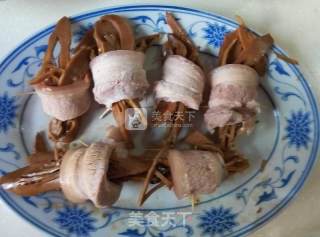无油五花肉卷笋干的做法步骤：13