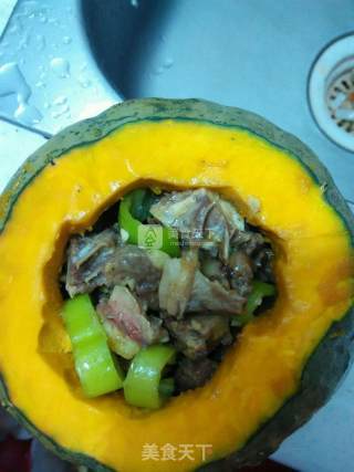 鸡肉南瓜盅的做法步骤：5