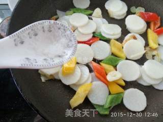 彩椒炒山药的做法步骤：9