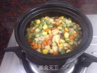 玉子豆腐彩蔬煲的做法步骤：10