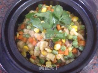 玉子豆腐彩蔬煲的做法步骤：12