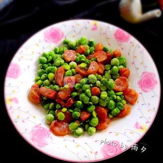 腊肠炒豌豆的做法步骤：4