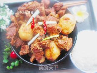 红烧鸡蛋肉的做法步骤：6