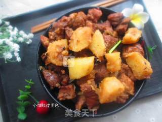 红烧土豆五花肉的做法步骤：6