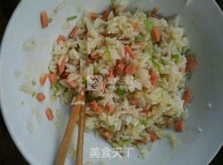 米饭煎饼的做法步骤：1