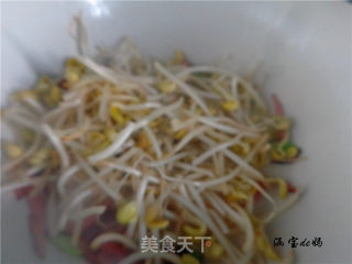 火腿炒豆芽的做法步骤：5
