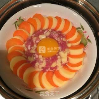 蒸蒸日上（肉糜玉子豆腐蒸）的做法步骤：6