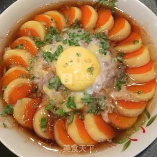 蒸蒸日上（肉糜玉子豆腐蒸）的做法步骤：8