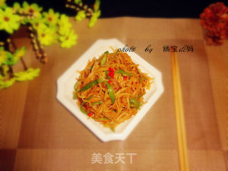 豆角肉炒饼的做法步骤：12