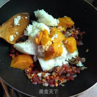 南瓜腊味饭的做法步骤：10