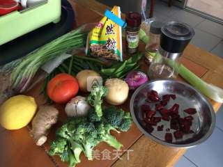 杂蔬烤嫩鱼片的做法步骤：2