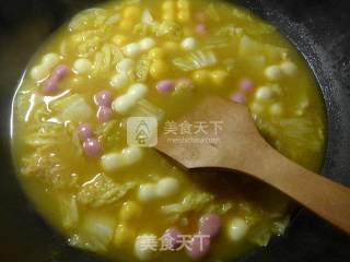 咖喱白菜三色年糕果的做法步骤：8