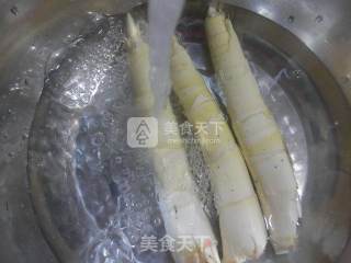 雷笋烧天菜芯的做法步骤：2