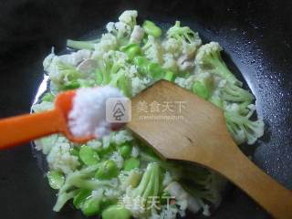 蚕豆猪肉花菜羹的做法步骤：6