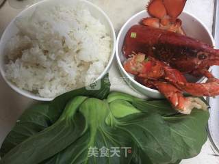青菜龙虾泡饭粥的做法步骤：1