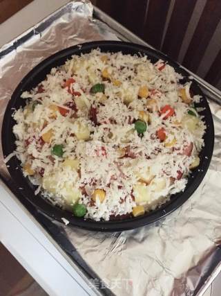 #一人食#清爽的夏威夷风情披萨的做法步骤：8